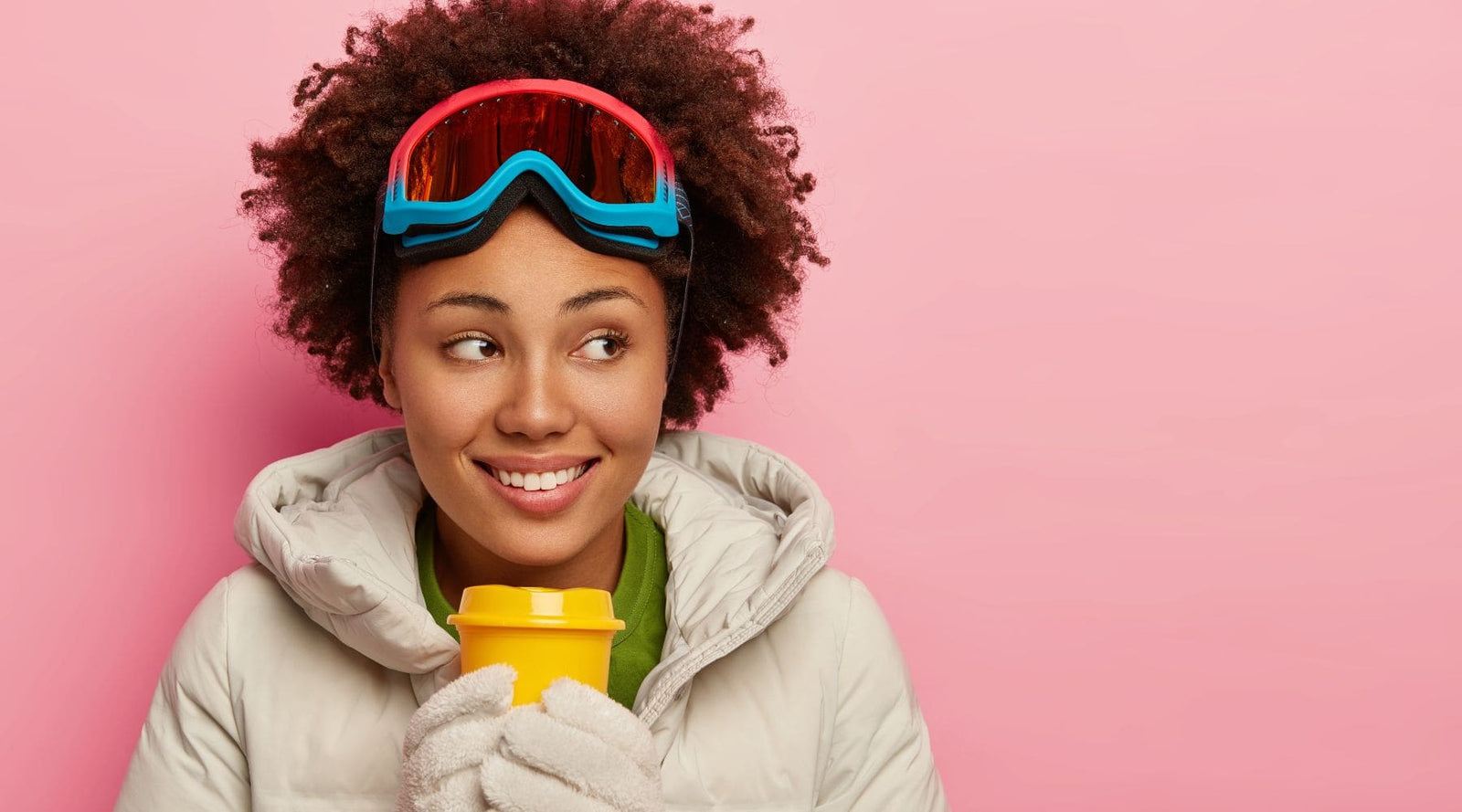 Woman preparing for winter with hydrojelly masks